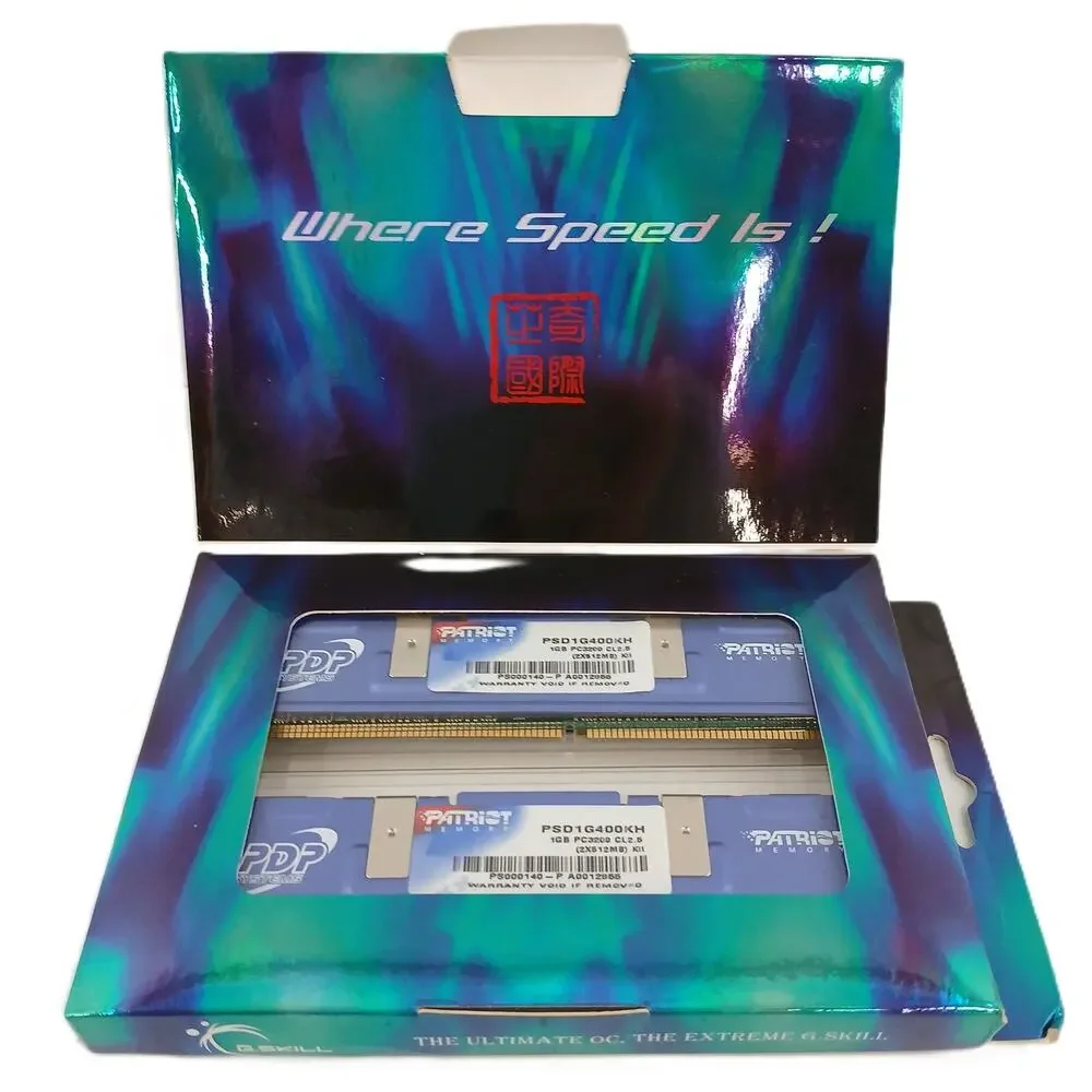 Patriot Memory 1GB (2x512MB) DDR PC3200 400MHz CL2.5 Desktop RAM Kit PSD1G400KH5
